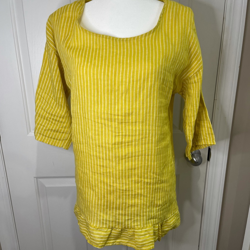 Lungo L’ Arno mustard linen blouse, NWT size S